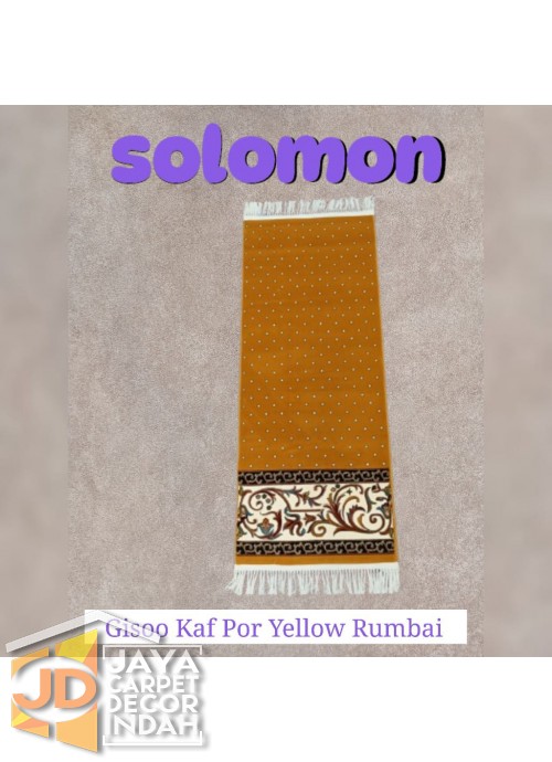 Sajadah Imam  Solomon  motif Gisoo Kaf Por Yellow Rumbai ukuran 60 x 120 cm & 60 x 150 cm